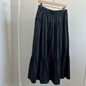 Abercrombie & Fitch Poplin Tiered Maxi Skirt